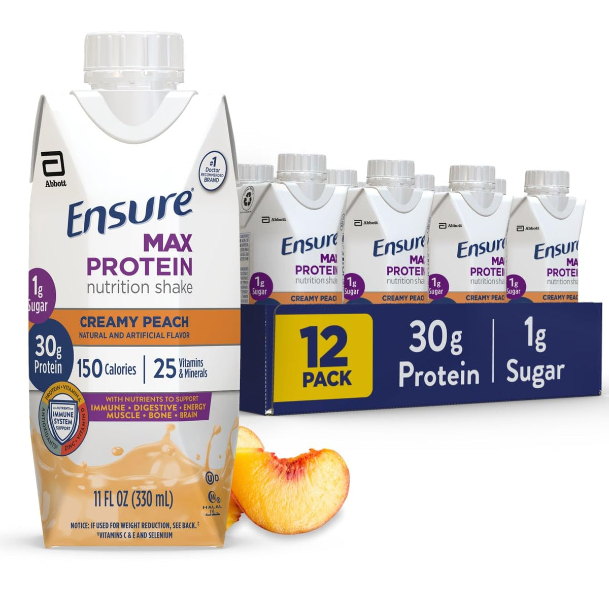 Ensure Max Protein French Vanilla Shake, 30g High Protein, 12 Pack