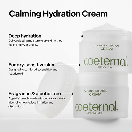 coeternal Calming Hydration Cream, Barrier-Repairing Korean Moisturizer with Ceramide NP, Niacinamide, Panthenol & Centella, Soothing Face Cream for Redness-Prone and Oily Skin, 50ml / 1.69 fl.oz.