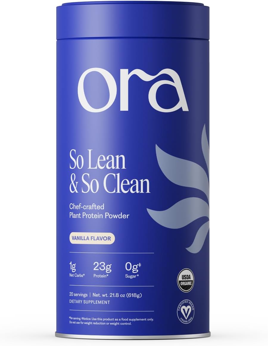 Ora Organic Vegan Protein Powder for Women & Men - Vanilla, 20 Servings