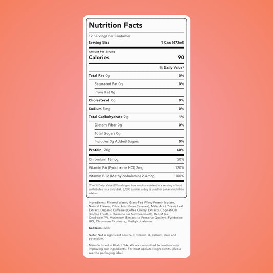 Clean Simple Eats Clear Protein + Energy, Sun-Kissed Peach, 12 Pack