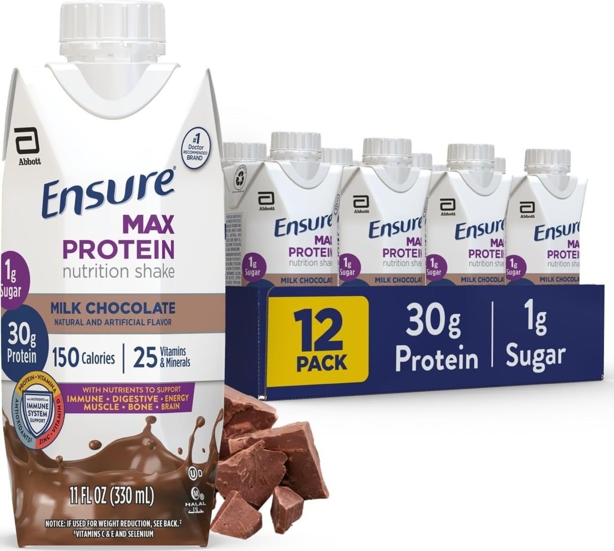 Ensure Max Protein Cherry Cheesecake Shake, 30g High Protein, 12 Pack