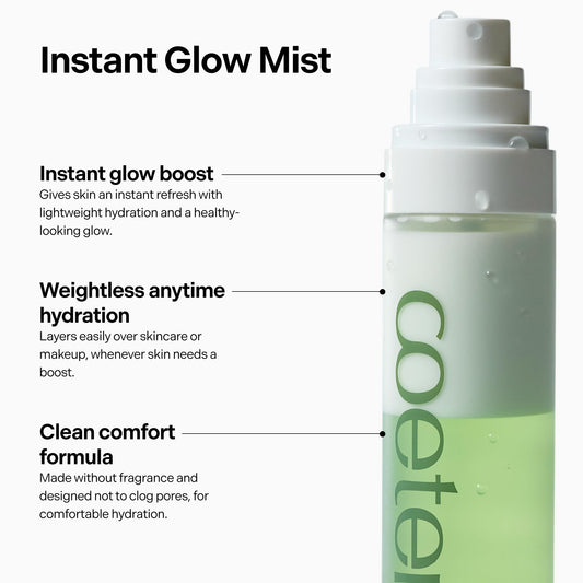 Coeternal Instant Glow Mist, Hydrating Lightweight Korean Face Mist with Algae 11, Niacinamide and Turmeric root, Moisturizing Spray for Dewy, Glass Skin, For Dry or Sensitive Skin, 120ml / 4.0 fl.oz.
