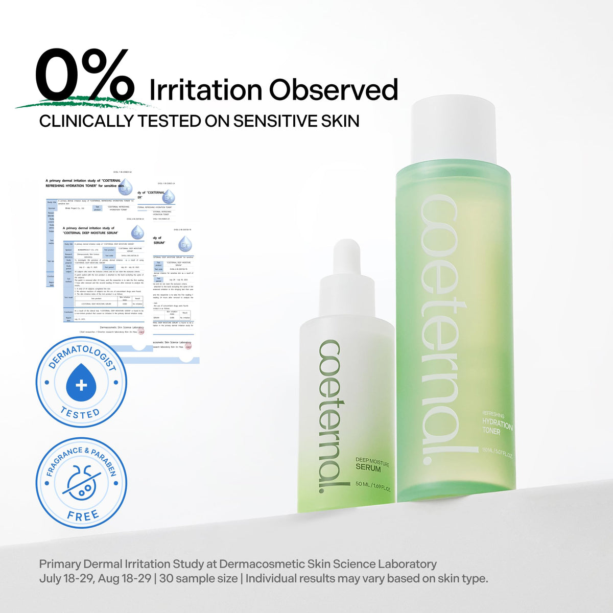 Coeternal Prep + Treat Set, Refreshing Hydration Toner and Deep Moisture Serum, Korean Skincare
