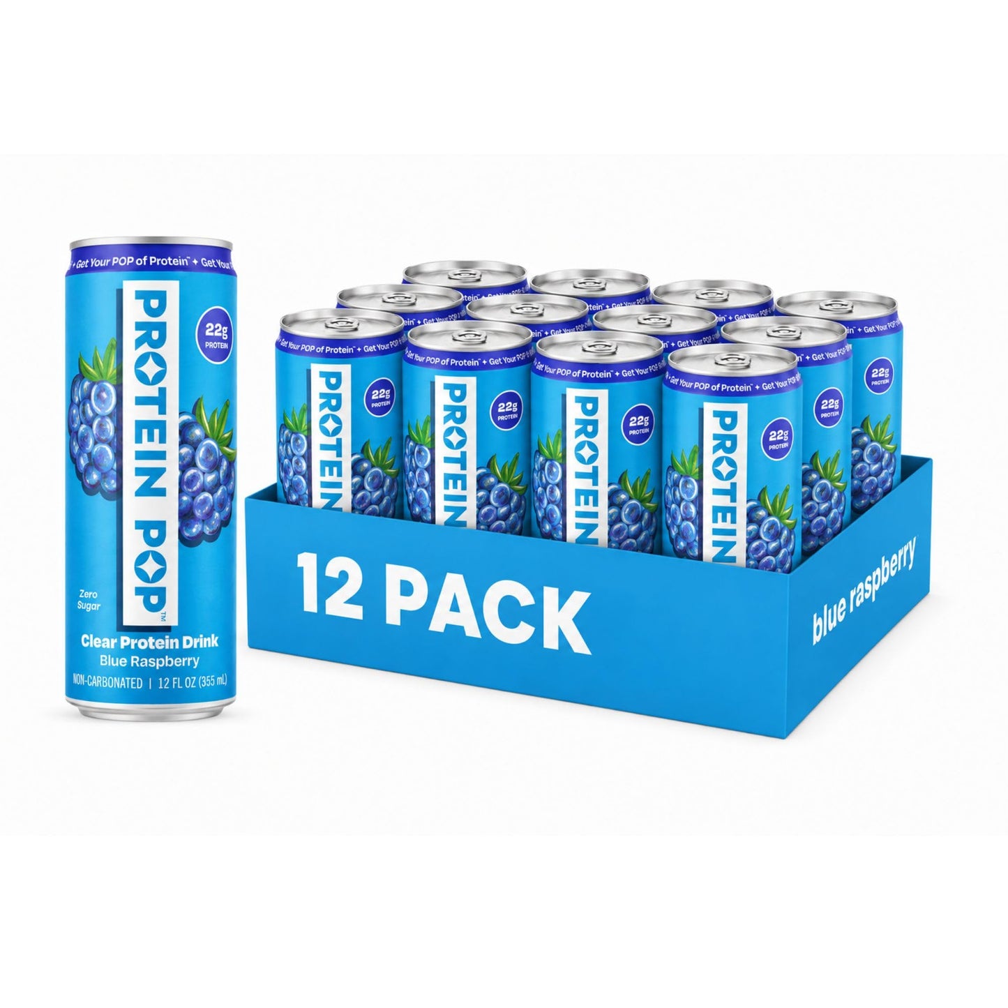 Ready to Drink Clear Protein Shakes | 22g of Protein - Whey Protein Isolate Non-Carbonated - Zero Sugar (Watermelon - 12 fl oz, 12 cans)