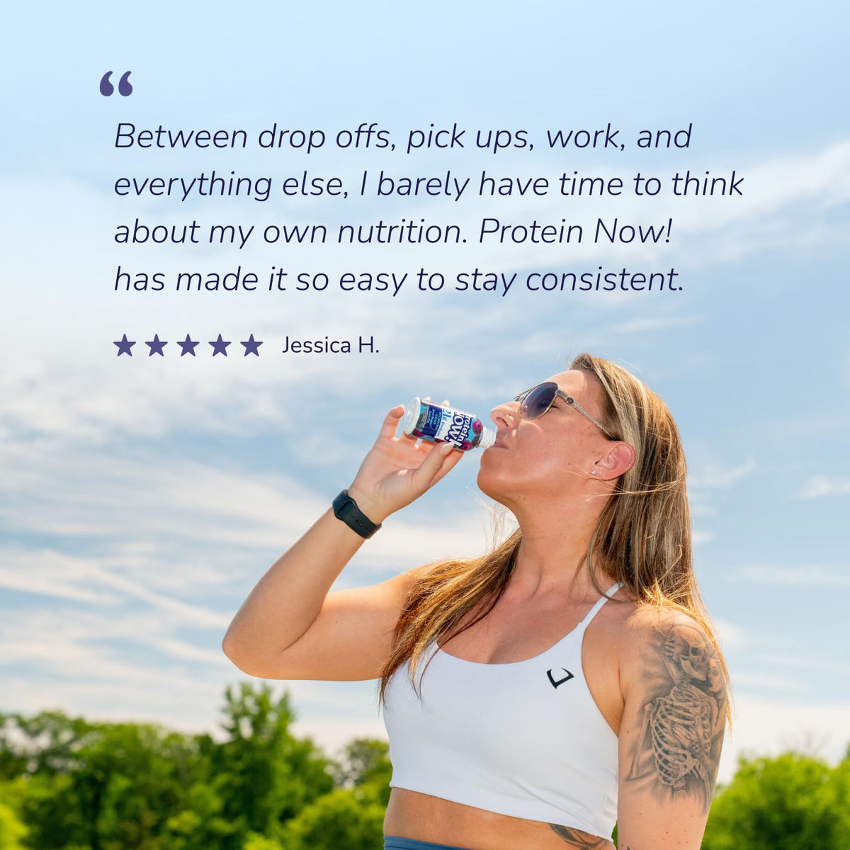 Protein Now Liquid 3 oz. Protein Shot By NutraBio– 21g Protein, 0 Carbs, 0 Fat, GLP-1 Support, Ready-to-Drink, No Refrigeration, Whey & Collagen Protein for Hair, Skin & Nails, On-the-Go Nutrition- Blueberry Acai