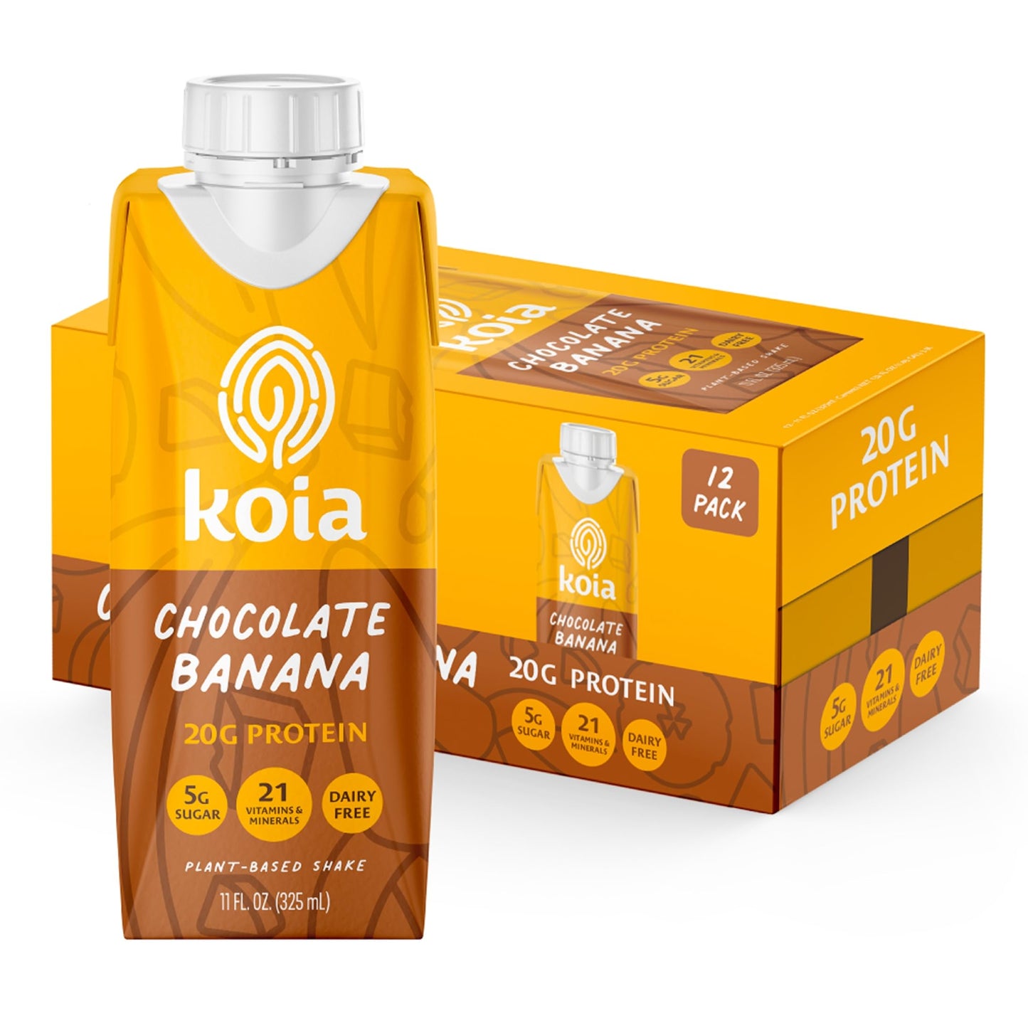 Koia Plant-Based Protein Shake - Vanilla, 11 Fl Oz (Pack of 12)