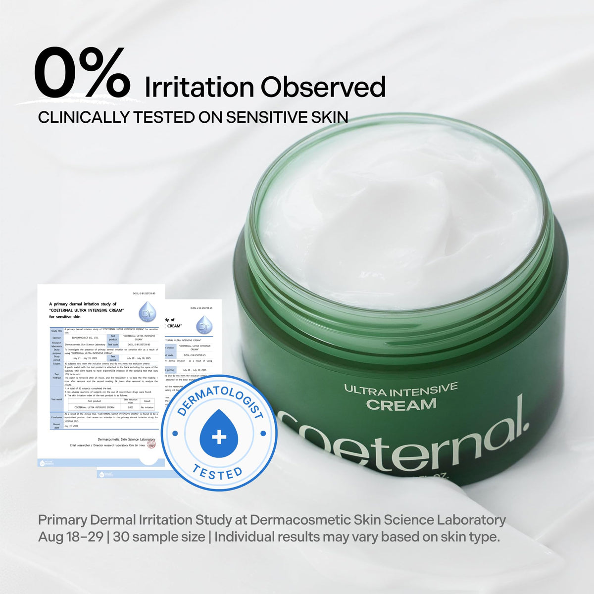 coeternal Ultra Intensive Cream, Hydrating Korean Face Moisturizer with Niacinamide, Arginine & Algae11 Extracts, Non-greasy Barrier Cream for Dry, Oily or Sensitive Skin, 50ml / 1.69 fl.oz.