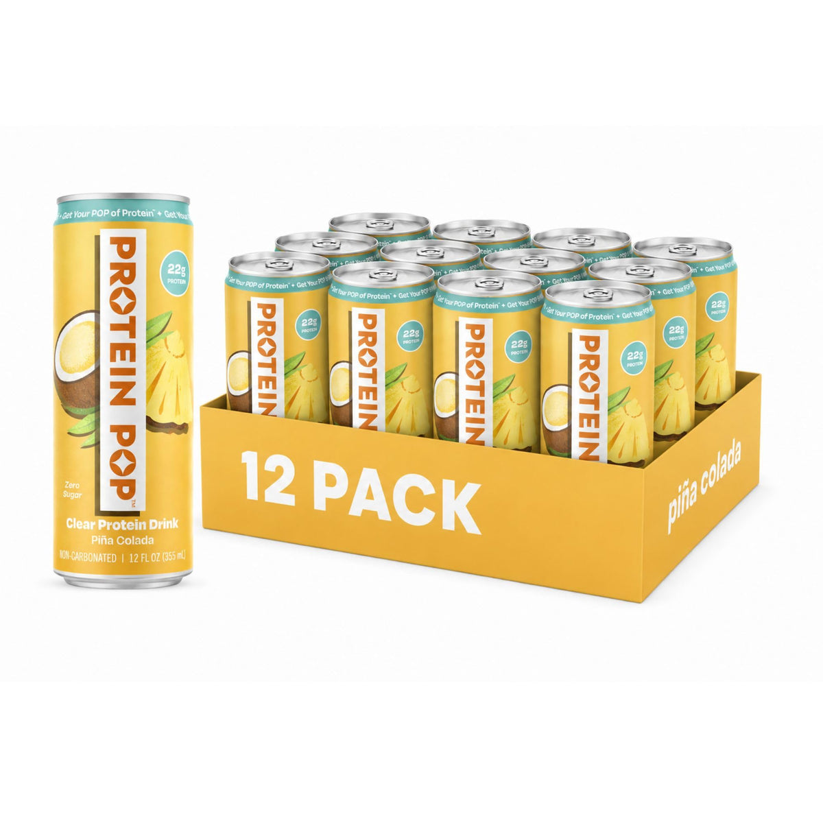 Ready to Drink Clear Protein Shakes | 22g of Protein - Whey Protein Isolate Non-Carbonated - Zero Sugar (Watermelon - 12 fl oz, 12 cans)