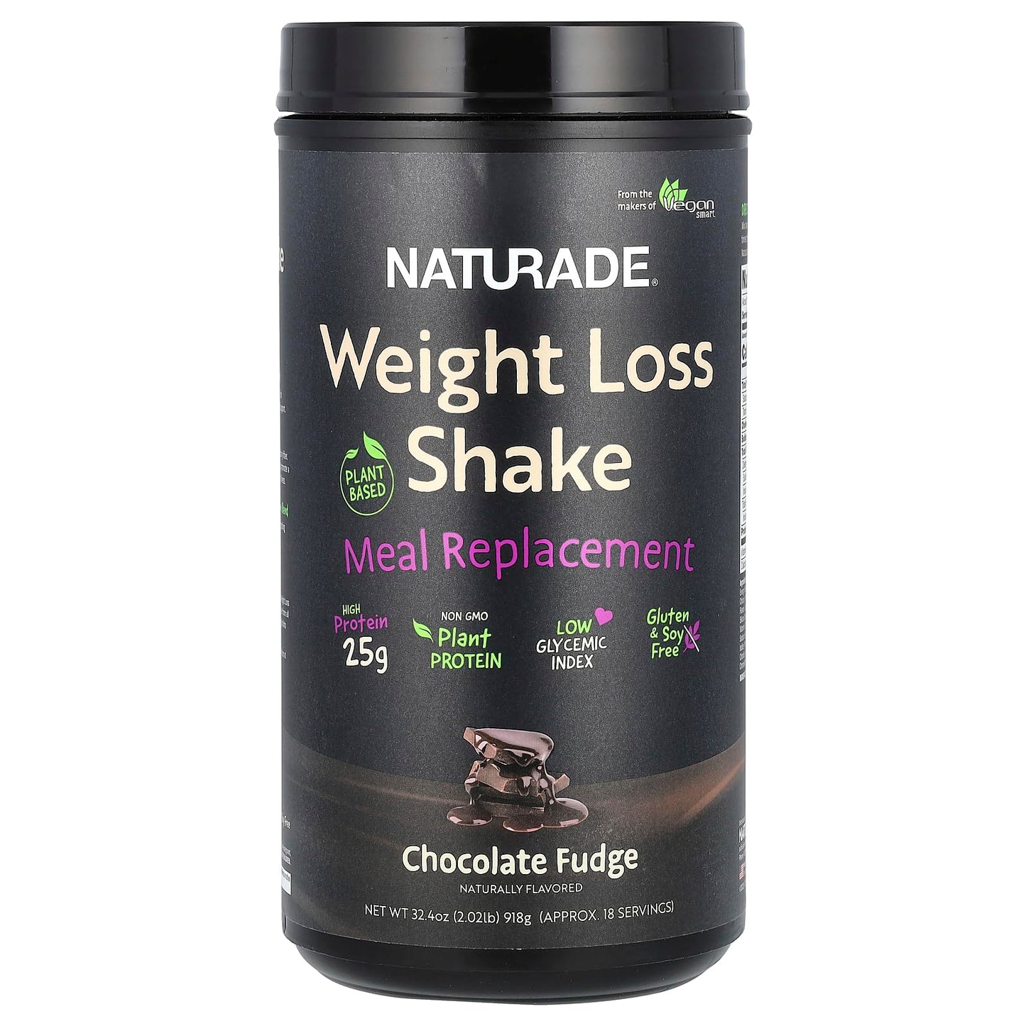 Plant-Based Meal Replacement Shake | 25g Complete Protein, Fiber & 18 Vitamins | Creamy Vanilla | Low Sugar Nutrition to Support Daily Wellness, Balance & Satiety | Naturade Weight Loss - 31.1 oz