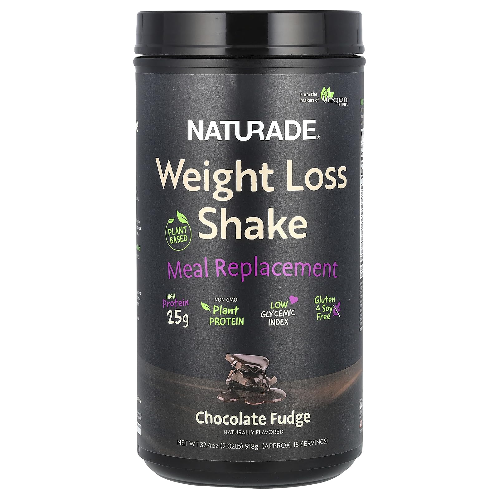 Plant-Based Meal Replacement Shake | 25g Complete Protein, Fiber & 18 Vitamins | Creamy Vanilla | Low Sugar Nutrition to Support Daily Wellness, Balance & Satiety | Naturade Weight Loss - 31.1 oz