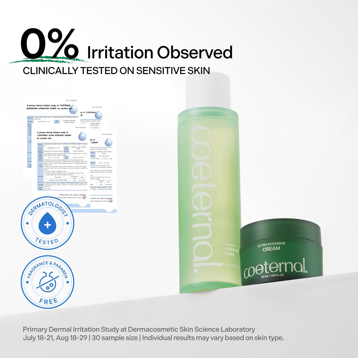 Coeternal Prep + Seal Set, Refreshing Hydration Toner and Ultra Intensive Cream, Korean Skincare