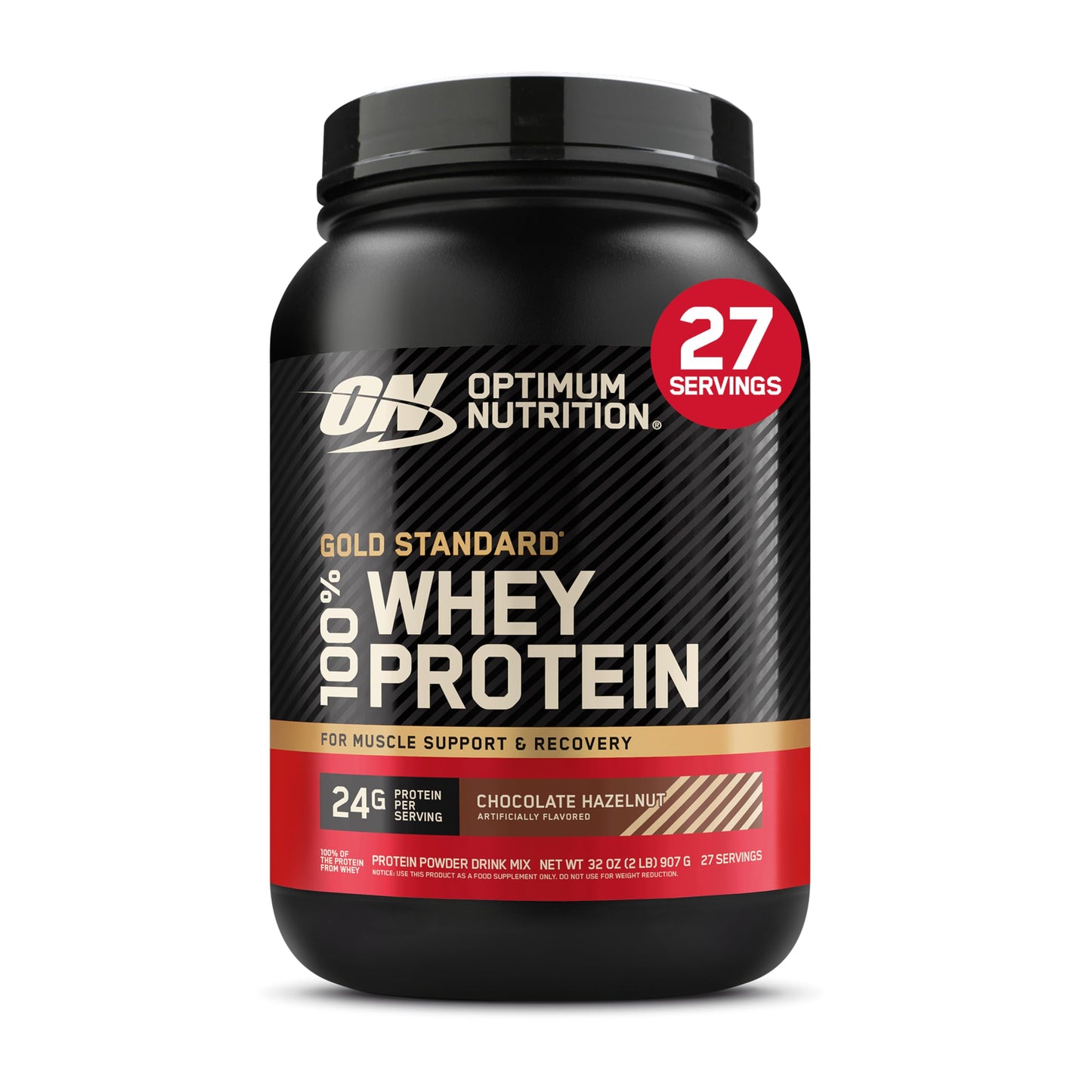 Optimum Nutrition Gold Standard Whey Protein, Double Rich Chocolate, 2 LB