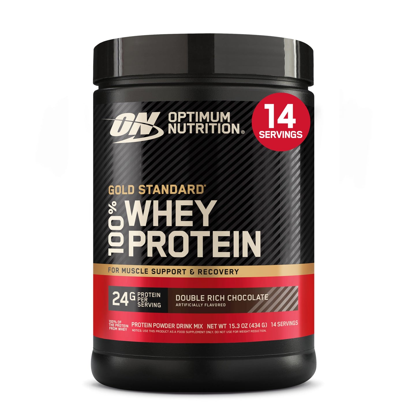 Optimum Nutrition Gold Standard Whey Protein, Double Rich Chocolate, 2 LB