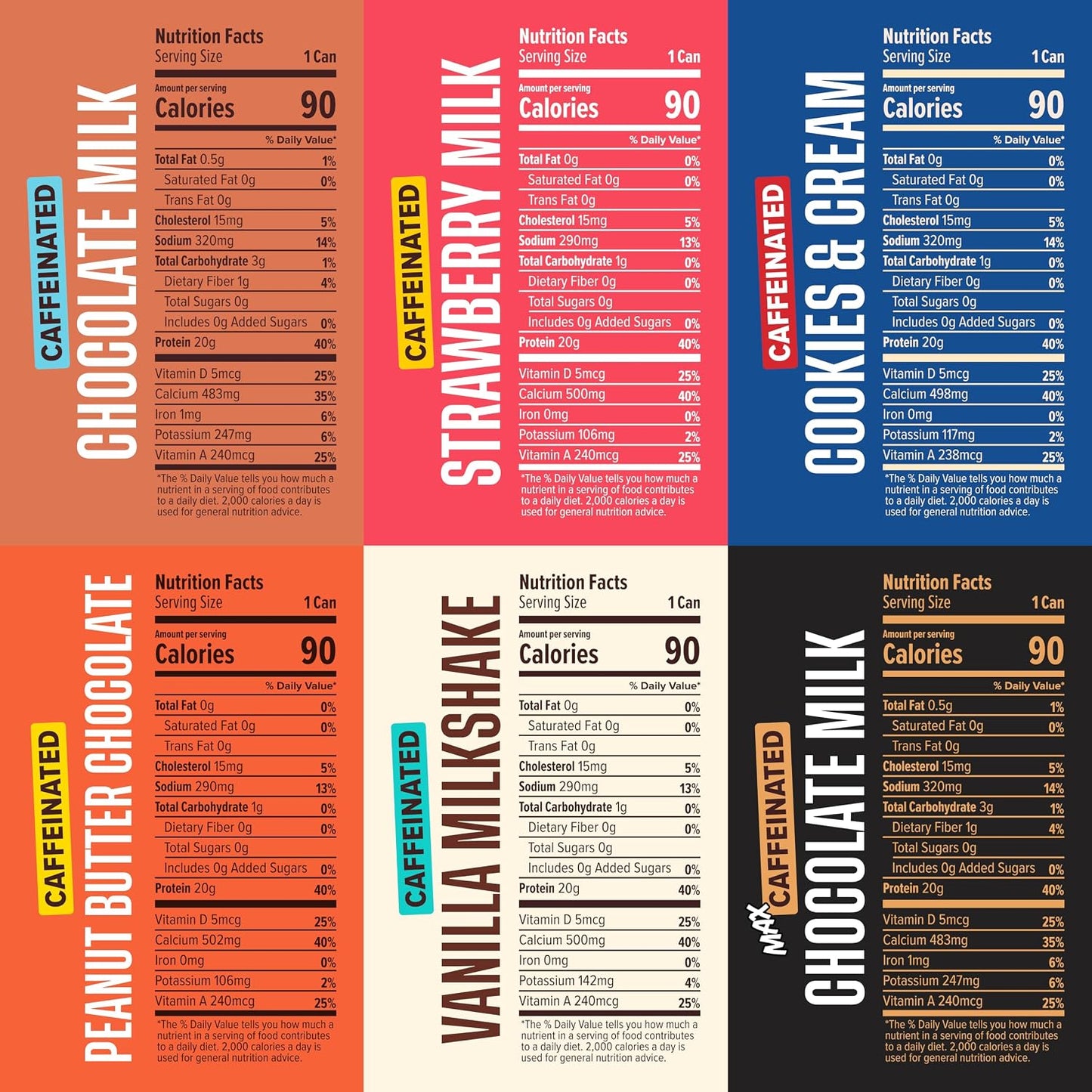 Spylt High Protein Milk Drink Variety Pack, 20g Protein, 60mg Caffeine