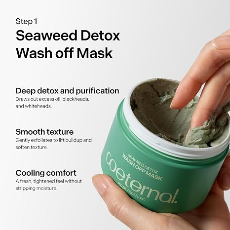 coeternal Reset + Restore Set, Seaweed Detox Wash Off Mask and Ultra Intensive Cream, Korean Skincare